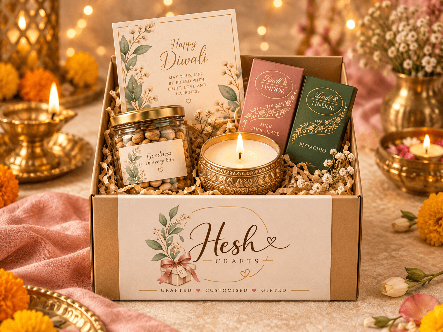 Mini hamper gift box with a custom printed sleeve